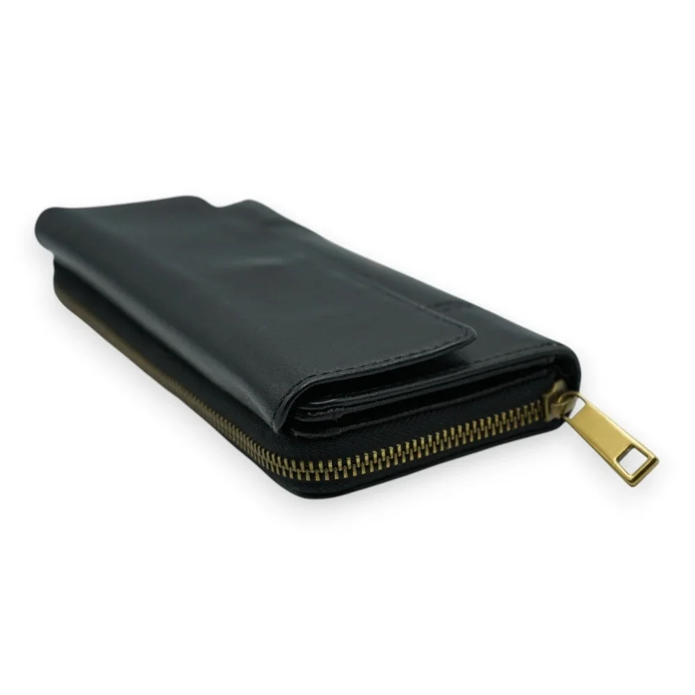 FOSSIL JORI FLAP CLUTCH Women's Black Leather Wallet  8
